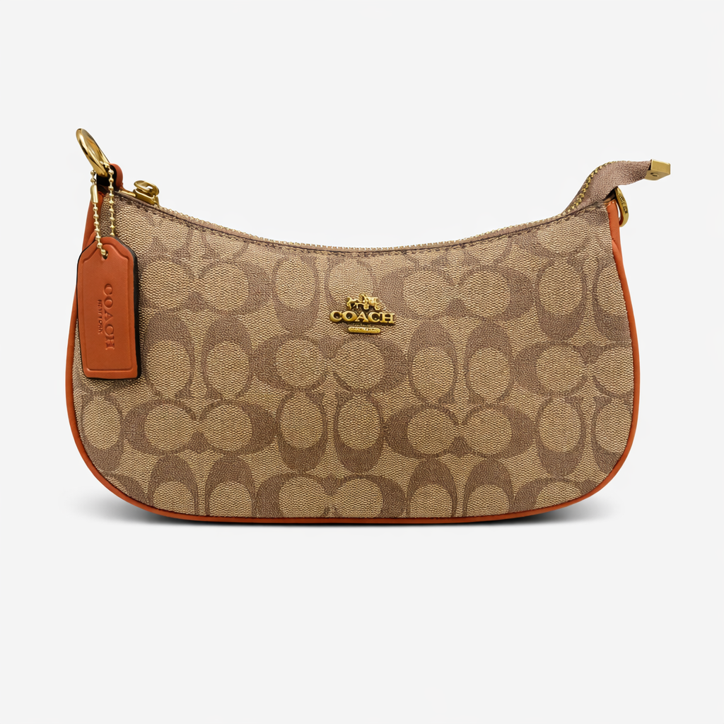 Classic Monogram Canvas Shoulder Bag with Leather Trim