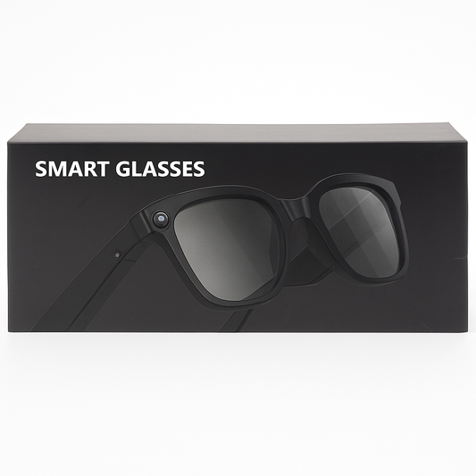 Sleek Black Smart Glasses with Integrated Camera