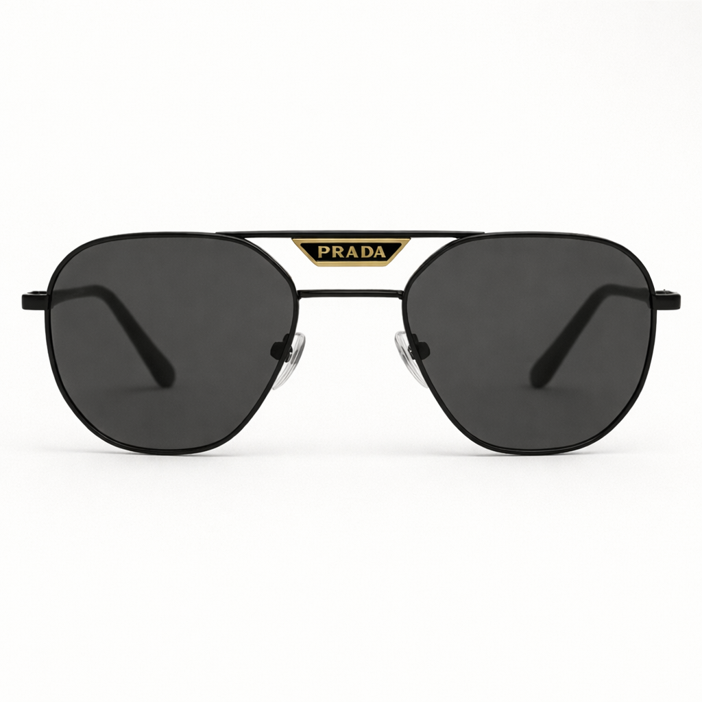 Minimalist Black Metal Aviator Sunglasses